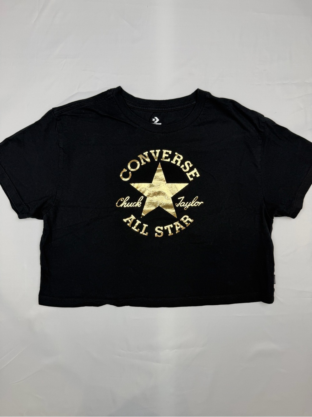 Converse Black Tee with Gold All Star Logo - women’s